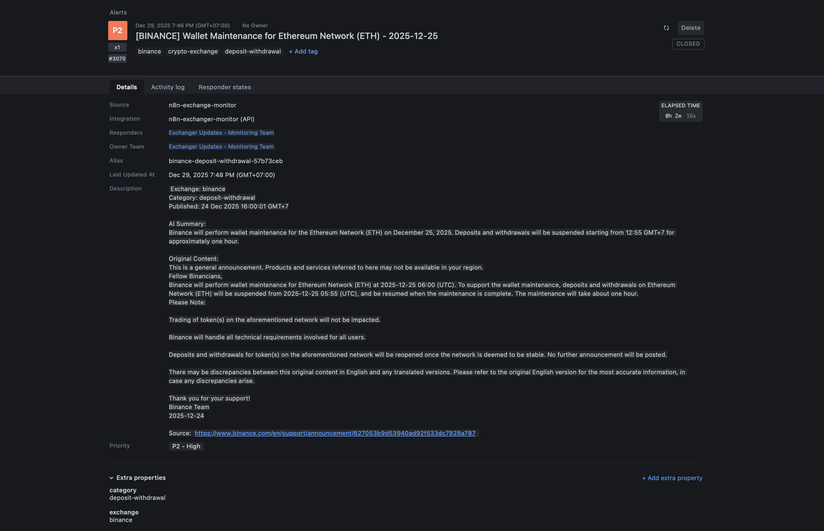 Exchange Alerts Opsgenie